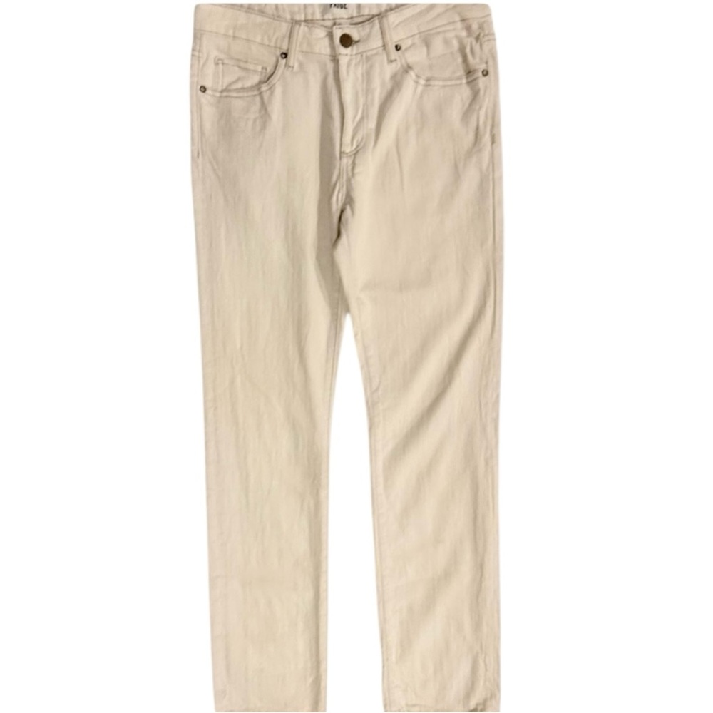Paige Normandie Women's High Rise Ecru/Beige Distressed Denim Jeans Sz 31 NWT